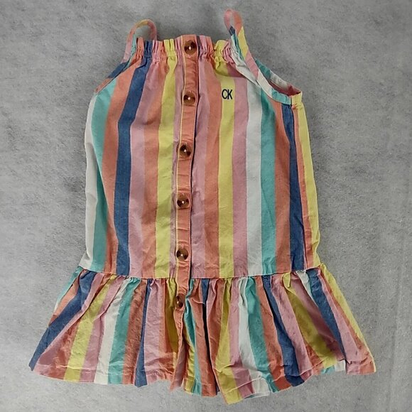 Calvin Klein Other - Calvin Klein Toddler Girls 100% Cotton Striped Woven Dress Size 4T (NWOT)